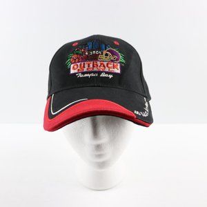 Outback Bowl Tampa Bay 2005 Football Black Red Hat Cap Signed By Barry Alvarez